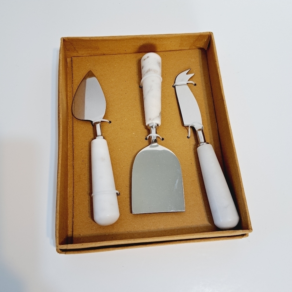 Blanc Marble Cheese Knives Set of 3